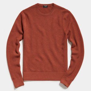 Todd Snyder Men's 100% Merino Wool Waffle Crewneck Sweater in Rust